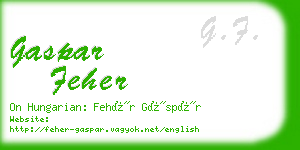 gaspar feher business card